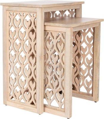 Kate and Laurel Karni Nesting Tables Set of 2 Whitewash
