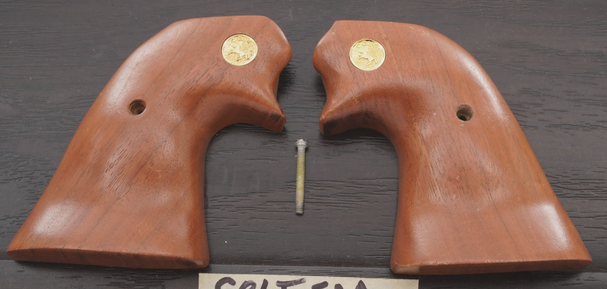 Colt SAA Smooth Wood Grips w/ Medallions | eBay