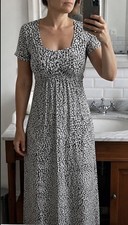 Robe longue American Vintage fleurie noir & blanc T38
