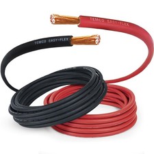 TEMCo 4/0 Gauge AWG 50 ft Black + 50 ft Red Flexible Pure Copper Welding/Battery