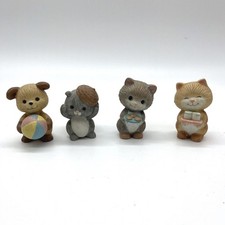 Avon Collectibles Miniature Figurines Dog Squirrel Cat Set 1992