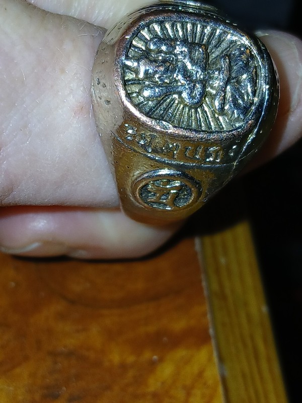 Vintage Bodhisattva Silver  Ring, Manjusi, Sign Of The Hare, Adjustable Diameter