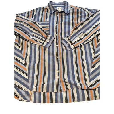 BDG Urban Outfitters Striped Button Up Shirt Blue Orange Black White Size S P