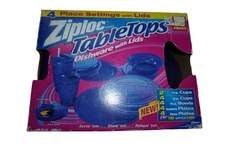 Ziploc TableTops Dishware with Lids 36 Pc Vintage Plates Cups Bowls Sealed Box