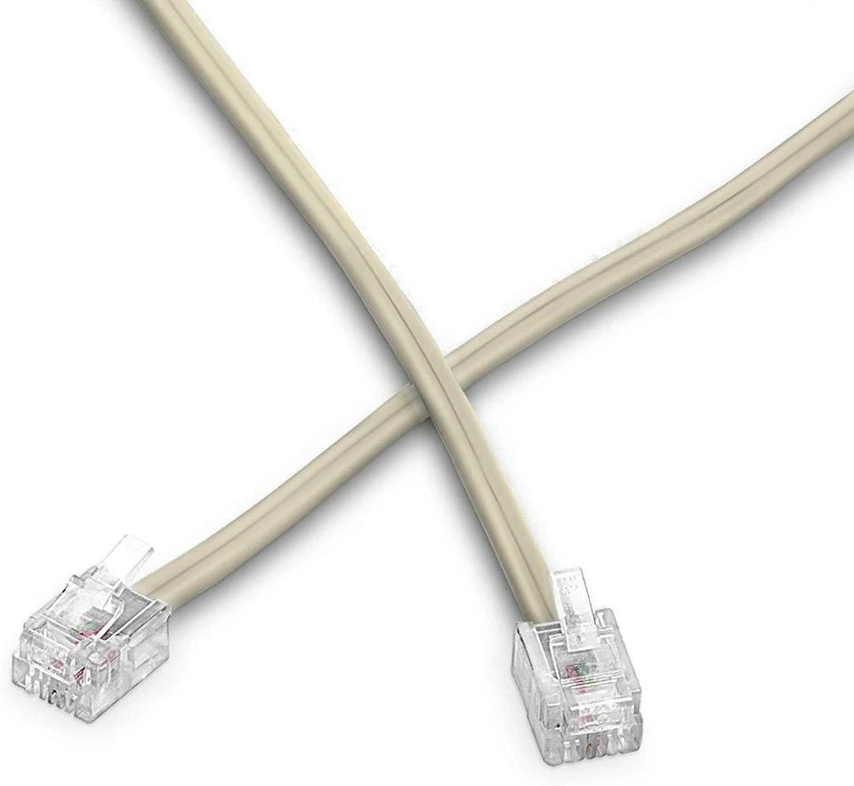 100 FT Feet Modular Phone Line Cord - High Quality 2 Conductor - Ivory - 1 Pack - Image 2 of 4