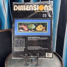 Dimensions Exotic Tropical Fish No Count Cross Stitch Kit 3944 Black NOS
