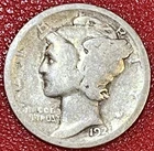 1921 Mercury Dime. 90% Silver. Free Shipping!