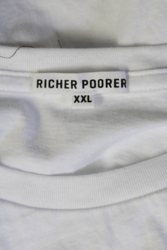 Richer Poorer Mens Short Sleeve Crew Neck Pocket Tee Shirt White Cotton Size 2XL - Picture 4 of 7