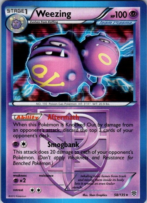 Pokemon | Plasma Storm | Weezing (Team Plasma) | 58/135 | Holo | LP