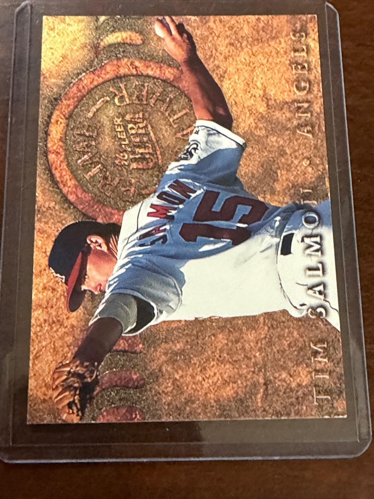 Tim Salmon 1996 Ultra Prime Leather Gold Medallion #9