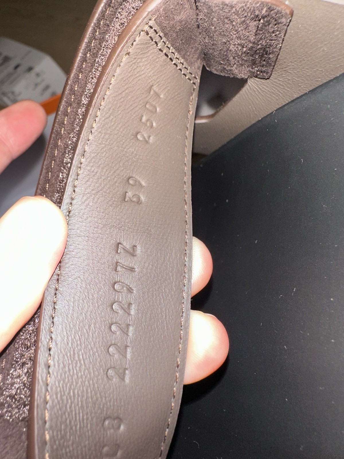 Size 39EU NIB HERMÈS Marron Ébène Suede Women’s Chypre Sandals w/ Receipt thumbnail 21