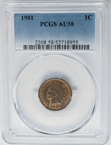 1901 Indian Head Cent 1c AU58 PCGS 950885-16