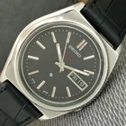 JAPAN VINTAGE SEIKO EXPO 70 AUTOMATIC 7019A MENS BLACK COLOR DIAL WATCH a2409-U