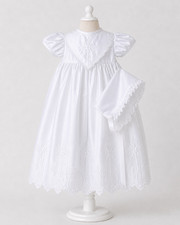 Sears Baby Girl White Baptism Christening Gown 0-3M Dress with Bonnet Outfit