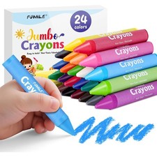 Jumbo Washable Non-Toxic Crayons for Toddlers Ages 1-3 4-8 Easy Grip Unbreakable