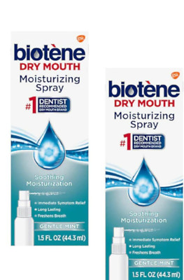 Biotene Dry Mouth Moisturizing Spray Gentle Mint 1.5 fl oz Exp 03/26