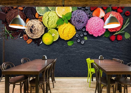3D Ice Cream 673 Wallpaper Mural Wall Print Wall Wallpaper Murals US Honey - Picture 2 of 11