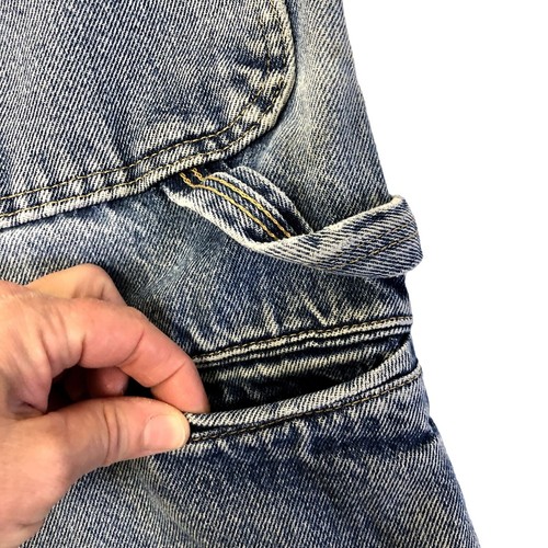 Vtg Wrangler Dura Shield DENIM Carpenter Blue Jean WORKWEAR Work SHOP Shorts 38 - Picture 8 of 11