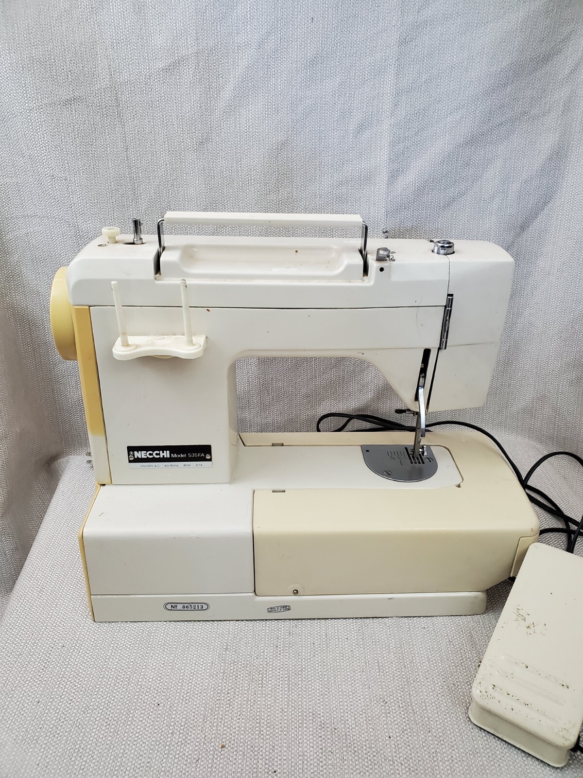 Vintage Necchi Sewing Machine Model 535FA With Pedal Tested eBay