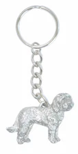 Goldendoodle Keychain Pewter