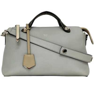 FENDI Shoulder Bag Visible Medium f-22547 Gray 8BL124 5QJ Good