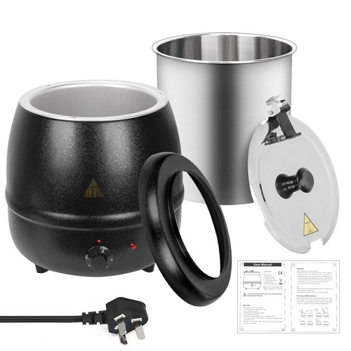 10L Black Commercial Soup Kettle Warmer Stainless Steel For Buffet Restaurant - Picture 9 of 11
