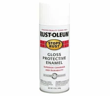 Rust-Oleum 7792830 Stops Rust Gloss Protective Enamel White Spray Paint, 12 oz