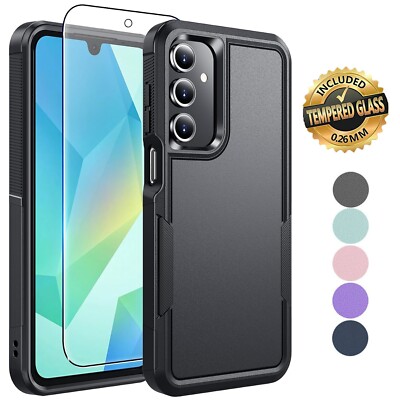 For Samsung Galaxy A16 5G A15 A14 A35 Case Shockproof Phone Cover + Glass Screen