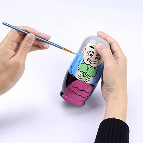 Paquete de 5 muñecas rusas de anidación en blanco sin pintar muñecas de madera matrioshka - Imagen 7 de 7