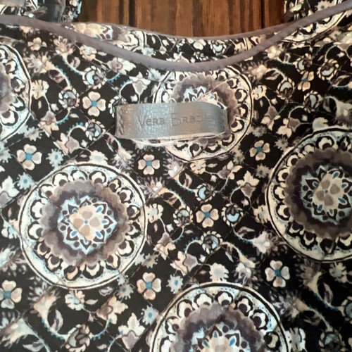 Vera Bradley Blue Floral Double Handle Quilted Purse Hand Bag Cotton Organizing - Picture 4 of 15