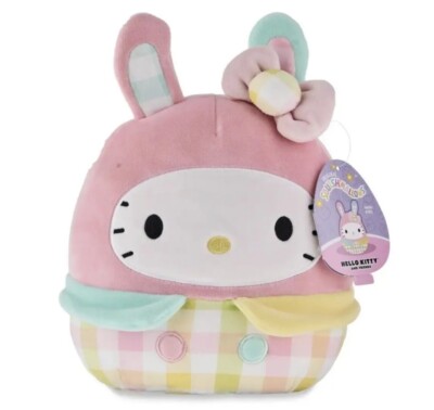 Hello Kitty Easter Squishmallow 10'' Plush Pastel Bunny NEW with Tags