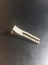 Vintage Rhinestone Silver Metal Hair Clip