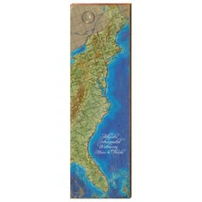 Atlantic International Waterway Map Sign | Wall Art Print on Real Wood