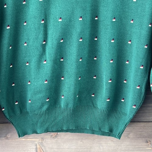 Vintage Lord Jeff Mens Sweater Long Sleeve Crew Neck Fine Cotton Green Size XL - Picture 3 of 8