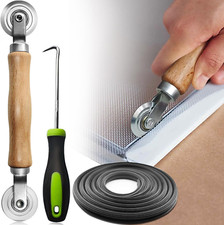 Screen Repair Kit, Screen Roller Tool, Steel Roller with Bear 32Ft Screen Spline