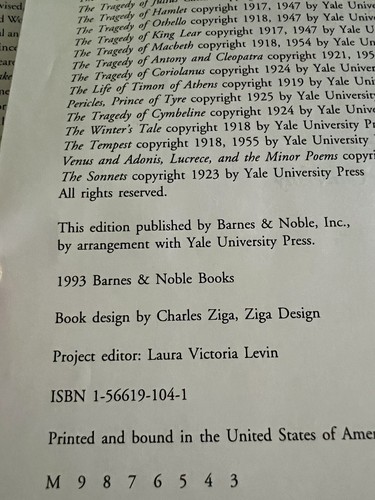 "The Yale Shakespeare Complete Works" Hardcover + DJ, Cross & Brooke Brand New - Imagen 7 de 7