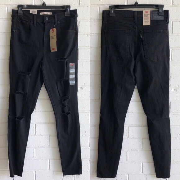 NWT Levi’s Mile High Ripped Super Skinny Jeans Size 30x30 image 2