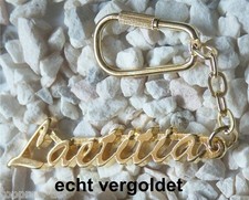 Noble Porte-Clés Laetitia Plaqué Or Nom Porte-Clés Cadeau de Noël