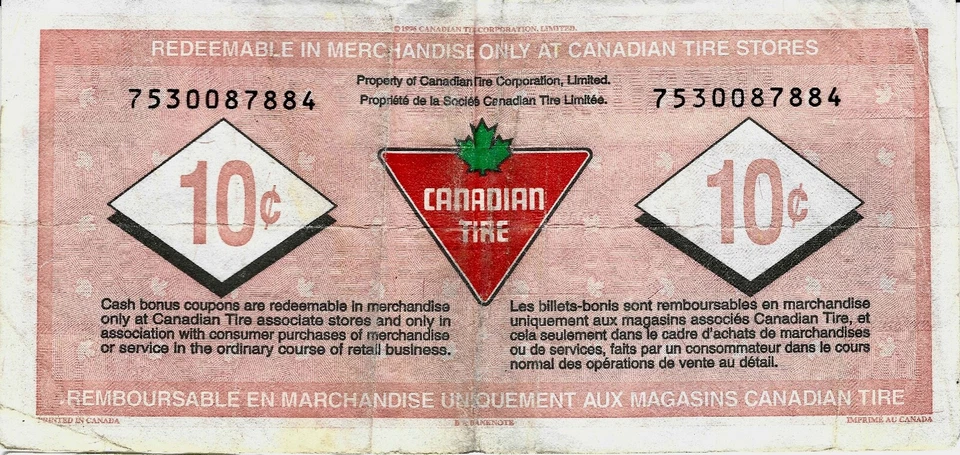 Canadian Tire Money 10c - 75th Anniversary Special Edition - Image 2 of 2