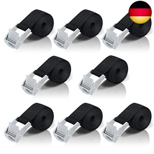 Ayaport Zurrgurt-Set 6 Stück – 1,9 X 122 Cm, Nockenschnalle, 118 Kg Zugkraft, Für Fahrrad, Gepäck & Ladung
