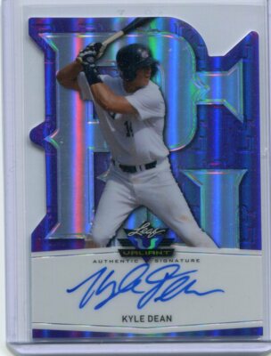 2014 Leaf Valiant Perfect Game Die Cut Autographs Purple Kyle Dean Auto 2/10