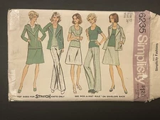 Simplicity 6235 Pattern Jacket Top Skirt Pants Size 12 Misses Precut Vintage 74