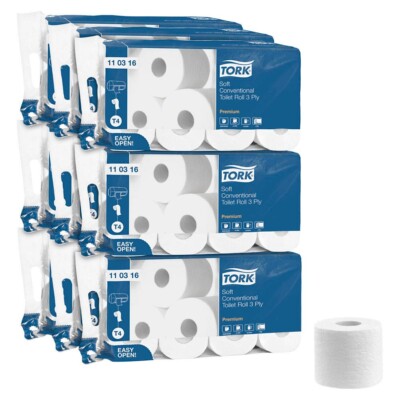 TORK Toilettenpapier T4 Premium Soft 3-lagig 72 R. extra weich, Prägung hochweiß