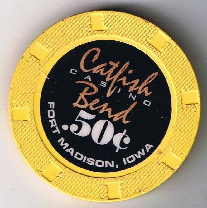 Catfish Bend Casino Riverboat .50 Casino Chip Burlington Iowa Fort