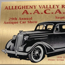 1991 Allegheny Valley Antique Car Show Meet AACA 1936 Chevrolet New York Plaque