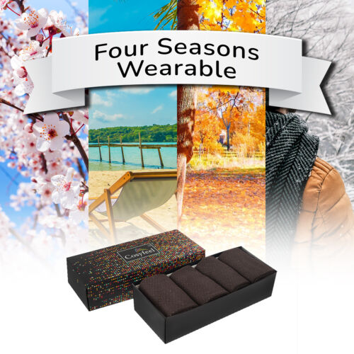 Cosyfeel® Men Dress Socks Bamboo Material (4-Pack) Soft 4 Seasons Seamless Toe - Picture 28 of 63