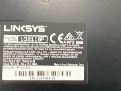 Lot Of(4) Linksys LGS116P 16-Port Gigabit Ethernet PoE+ Unmanaged Switch - Picture 6 of 6
