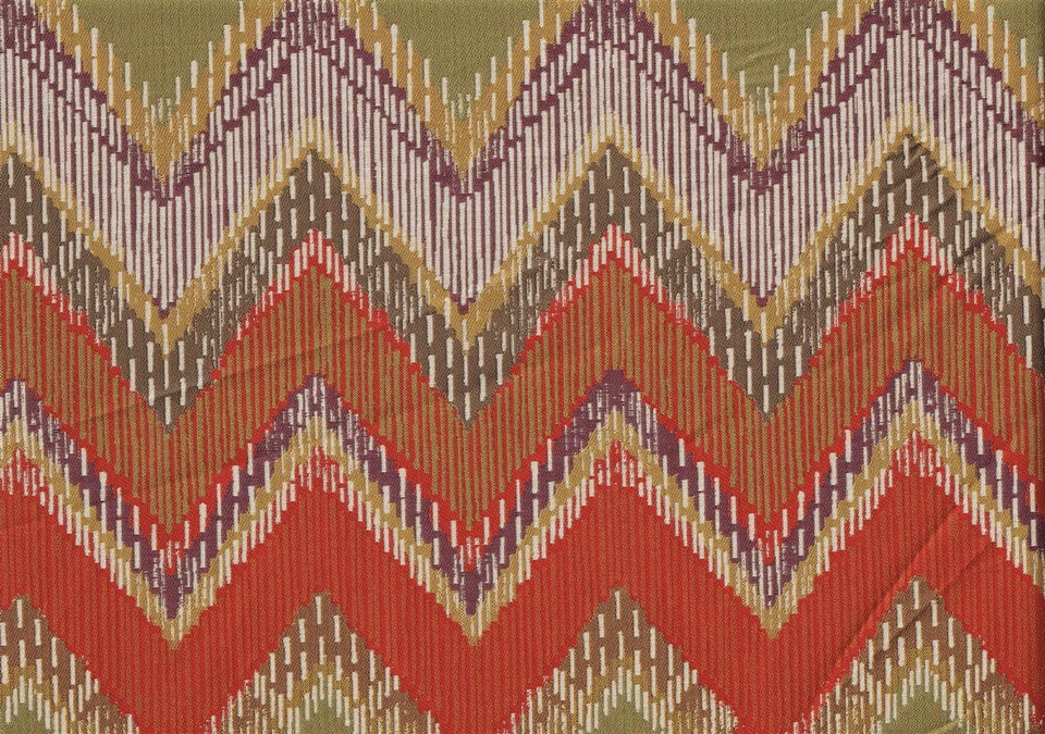Tapicería para cortinas Chevron Swavelle Mill Creek tela verde rojo dorado púrpura  Foto 3 de 3