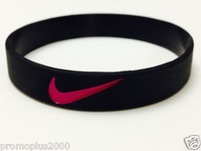Nike Sport Baller Band Black with Pink Logo Silicone Rubber Bracelet Wristband