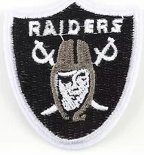 RAIDERS - NFL FOOTBALL SHIELD LOGO SMALL - 2" Embroidered Iron On Patch